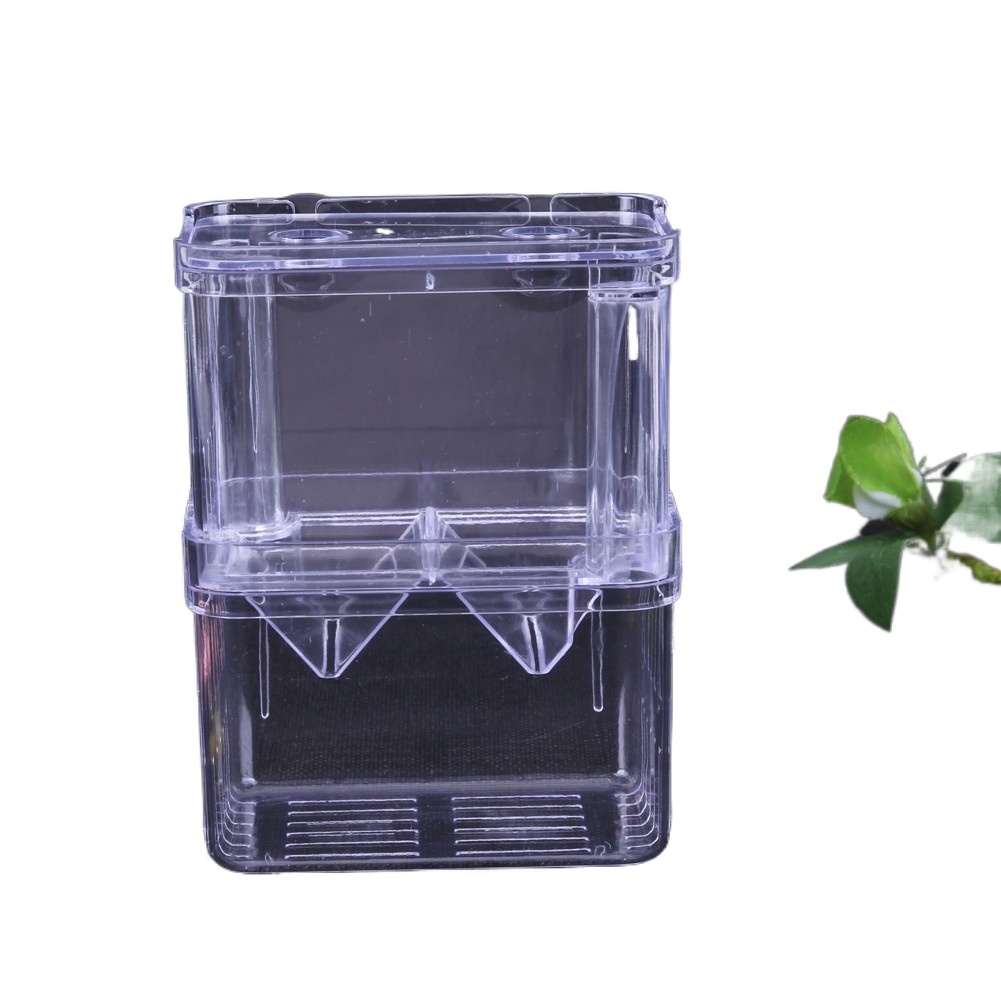 S/L Acrylic Fish Breeding Box Aquarium Breeder Box Double Guppies