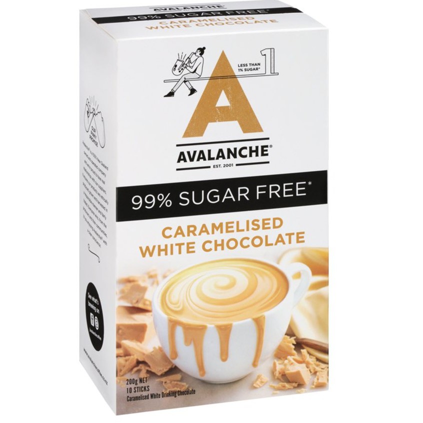 Avalanche SUGAR FREE Chocolate Drink, 10 sachets, 200g (massive hit in