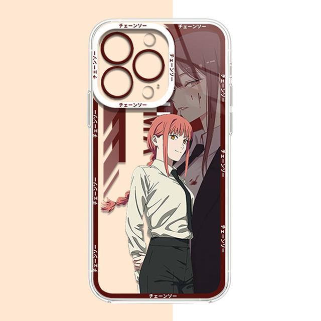 Em promoção! Makima Motosserra Homem Anime Japonês Tpu Macio Vidro Telefone  De Caso Para O Iphone Se 6s 7 8 14 Plus X Xr Xs 11 12 13 14 Mini Pro Max.
