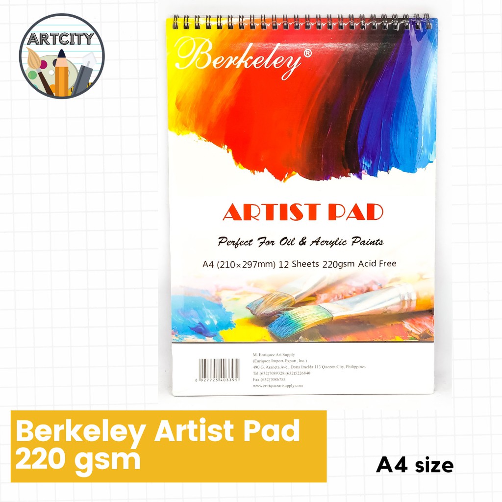Berkeley Artist Pad 220 gsm A4 size [ArtCity] Lazada PH