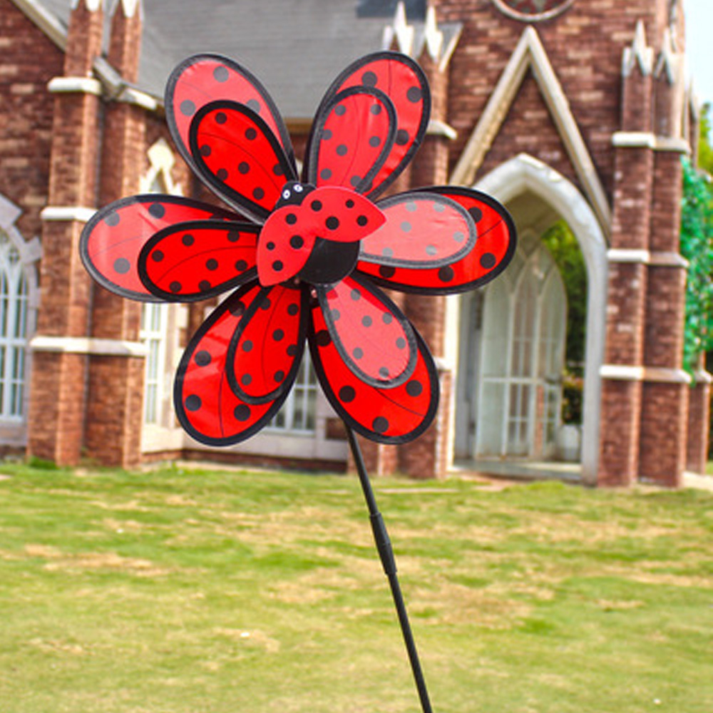 SIKONG Stake Decorations Patio Lawn Yard Ornament Windmill Spinners Pinwheels Ladybug Wind Sculptures