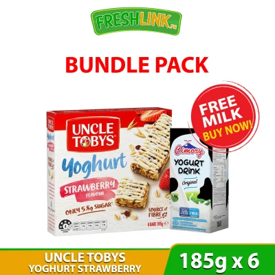 Uncle Tobys Chewy Muesli Bars Yoghurt Strawberry + Get Free Cimory Original 200ml
