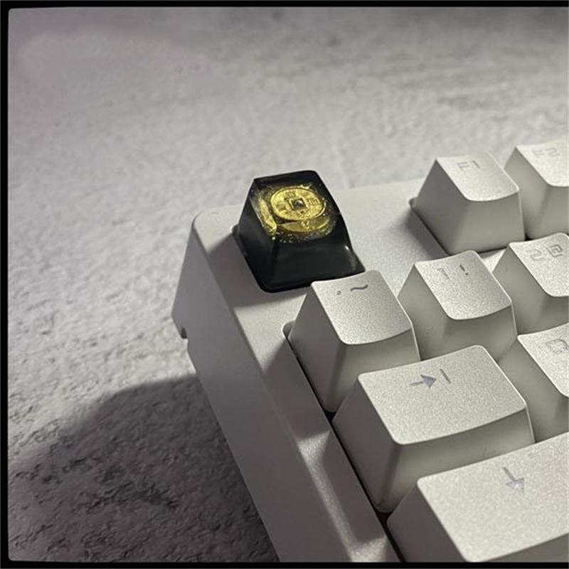 Copper Key Caps Gold Coin Copper Resin Keycaps For Mechanical Keyboard Custom Keycap ...