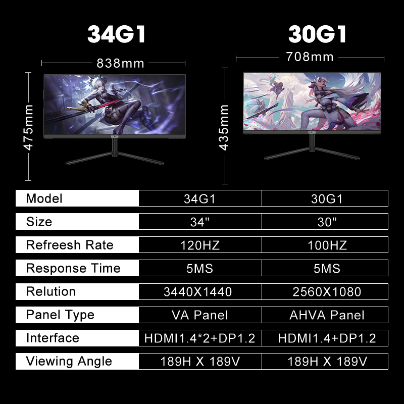 34 inch monitor PC Computer Monitor Gaming Monitor IPS Panel 120Hz 5Ms