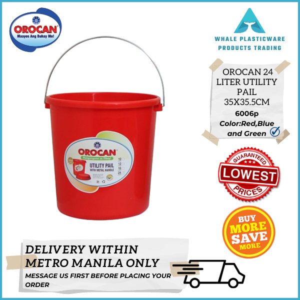 Orocan Utility Pail With Metal Handle Liter Lazada Ph