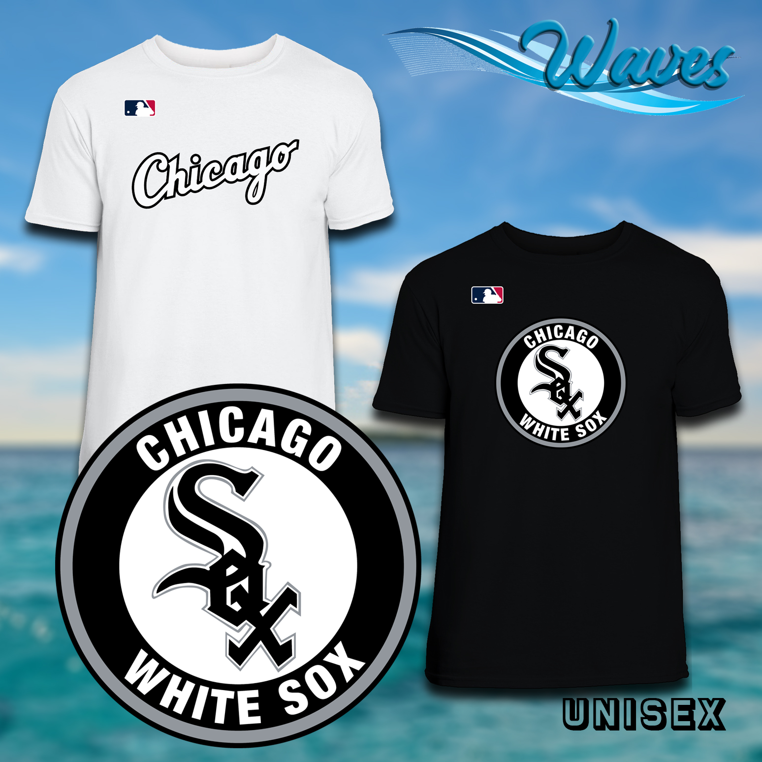 White Cotton Chicago Logo T-Shirt