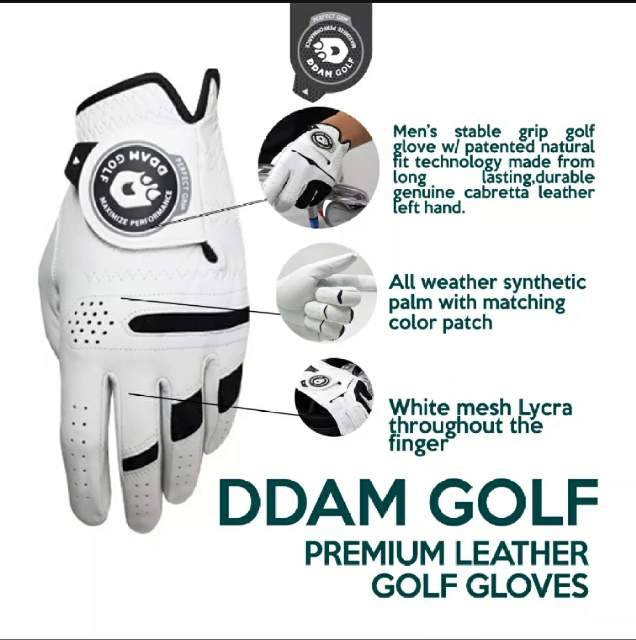 DDAM Left Hand Half Sheepskin Golf Gloves for Men