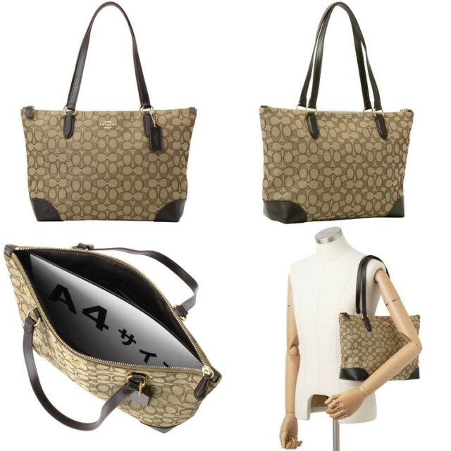 Coach Outline Signature Zip Tote Handbag Womens Style : F29958