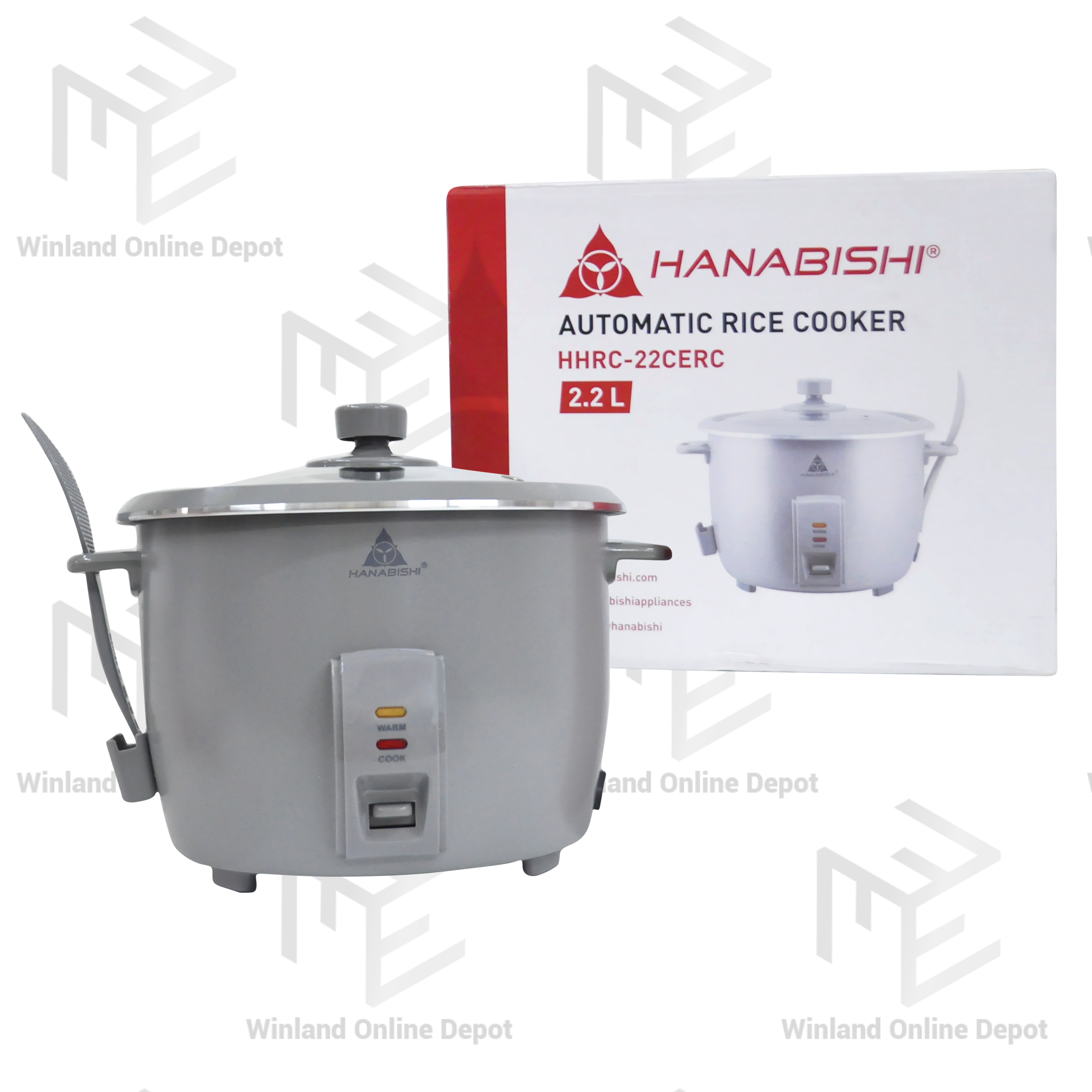 Hanabishi Rice Cooker HHRCCERC in 3 capacities (1.5 Liter, 1.8 Liter, 2.2  Liter) Non-toxic ceramic coating