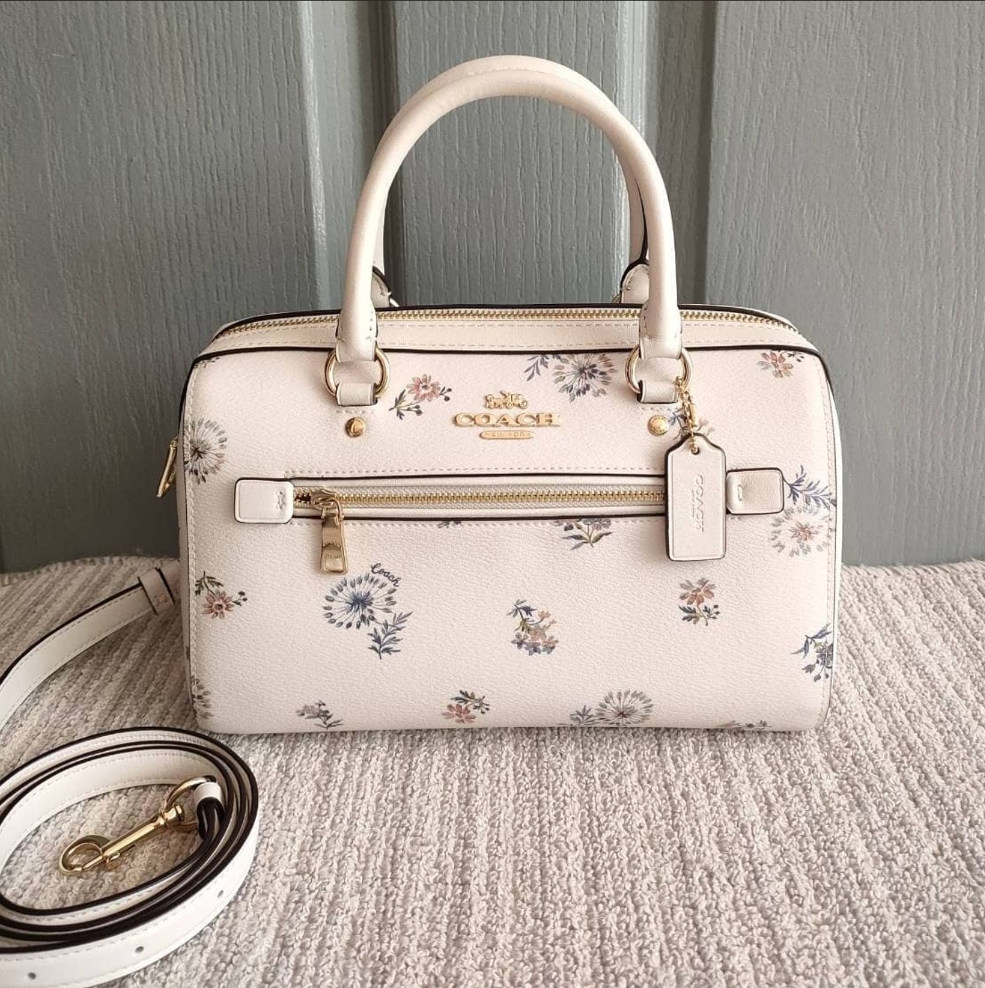 Guaranteed Authentic Coach Rowan Satchel With Dandelion Floral Print  Women's Crossbody Bag 4105 - Chalk | Lazada PH