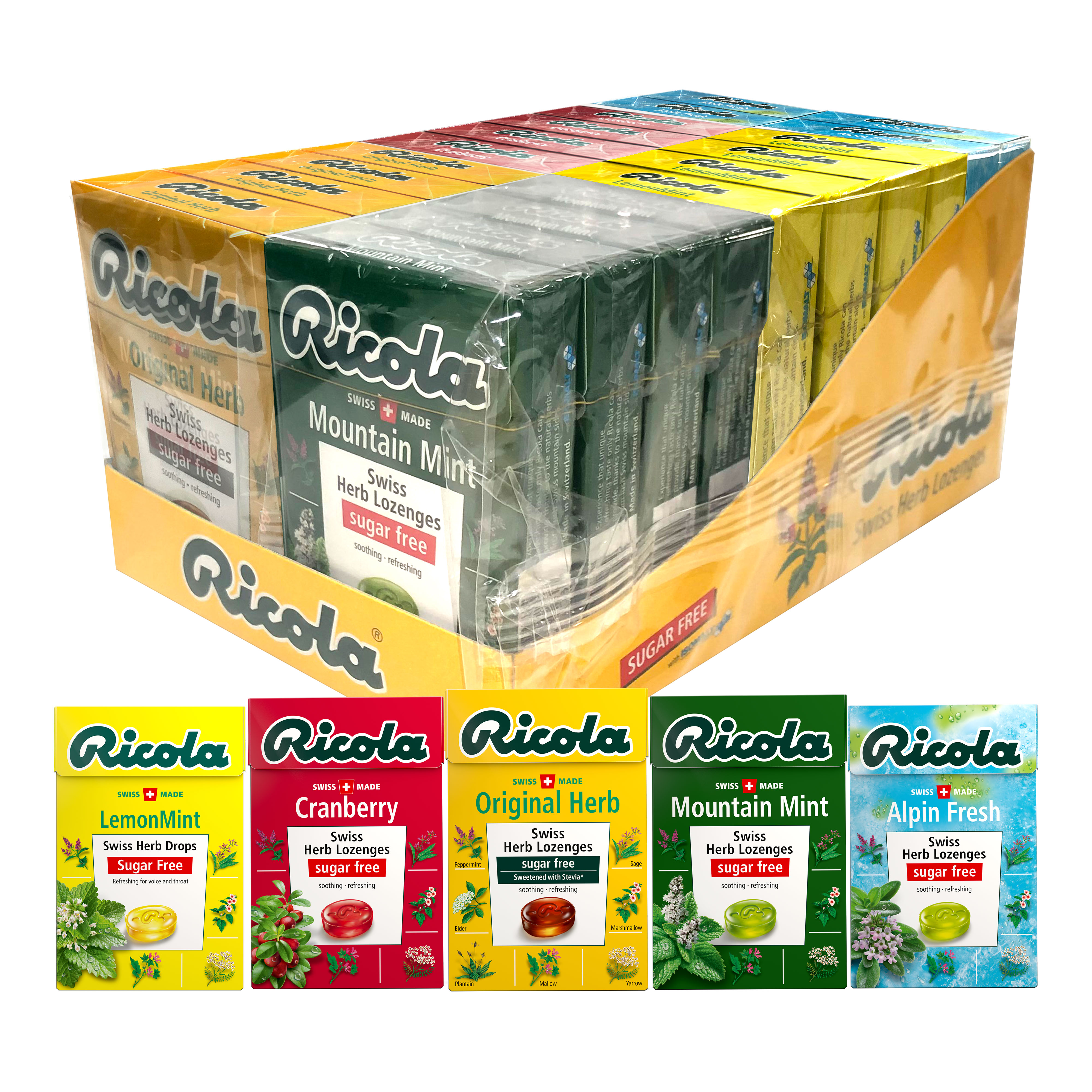 Ricola Sugar Free in 4 Flavors (20 x 40g Boxpack) Lazada PH
