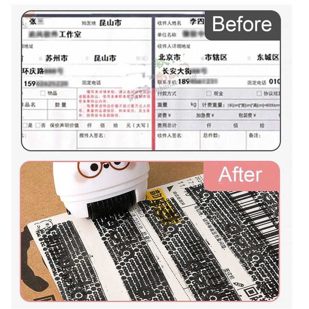 MMLUCK Hộp Chuyển Phát Nhanh Tự Đổ Mực Bảo Vệ Chống Trộm Mã Tin Nhắn Lộn Xộn Con Dấu Bảo Mật Con Lăn Xóa Vỏ Nhận Dạng Mini Con Dấu Loại Bỏ Quyền Riêng Tư Con Dấu Bảo Mật Nhanh