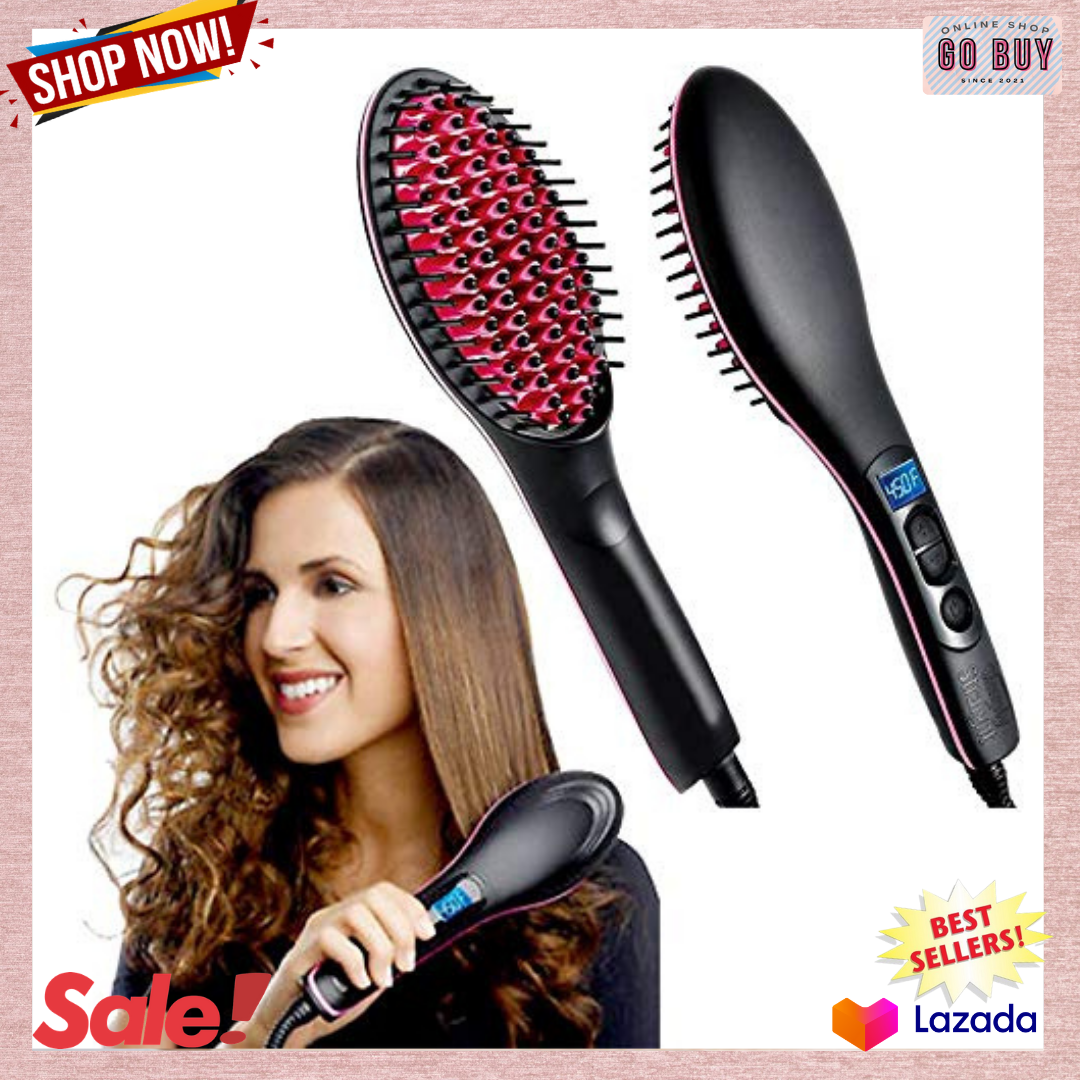 Straightening Hair Straightener Brush Flat Iron Comb Ionic Anti-Scald  Faster Heating MCH Ceramic Technology with LED Display Portable Auto Shut  Off for Silky Shine Hair | Lazada PH