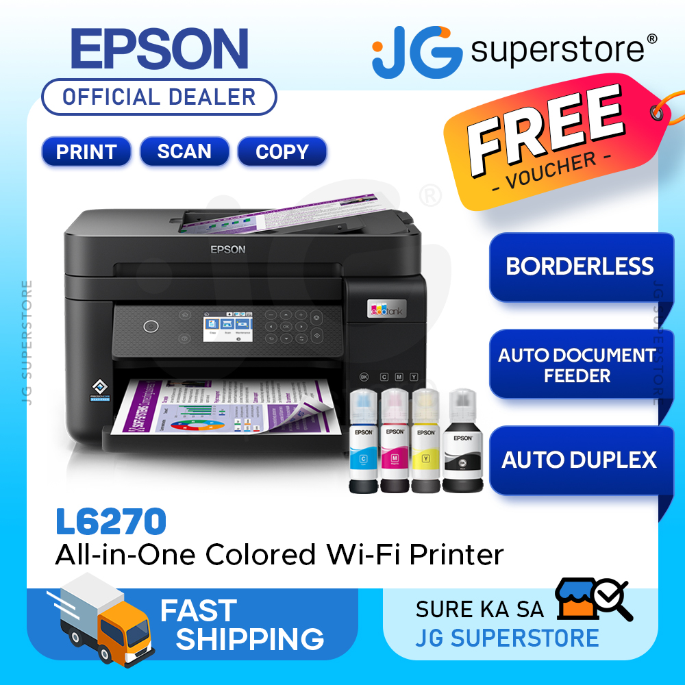 Epson Ecotank L6270 A4 Colored Wi Fi Duplex All In One Ink Tank Borderless Printer With Lcd 4806