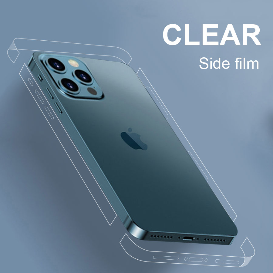 Side Clear Matte Frame Film for iPhone 15 14 13 12 mini 11 15 Pro Max