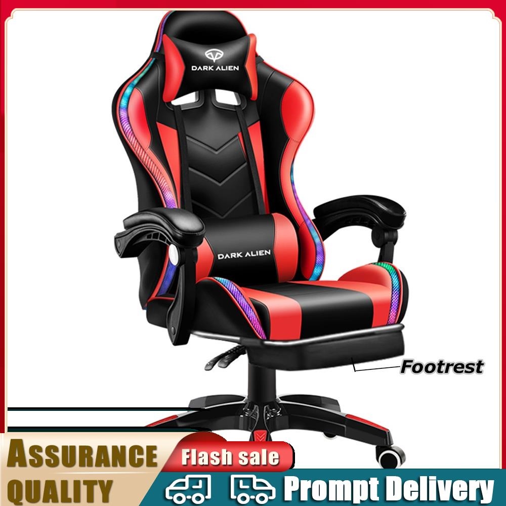 [PH STOCK] Dark Alien RGB Leather Gaming Chair Massage Pillow Neck