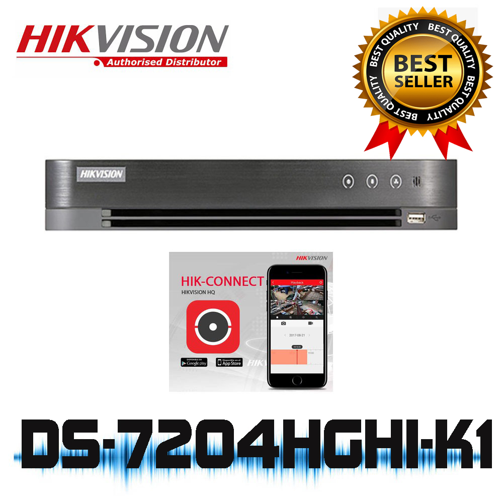 Hikvision 4channel DVR DS7204HGHIK1 1080p Lite 1U H.265 Supports