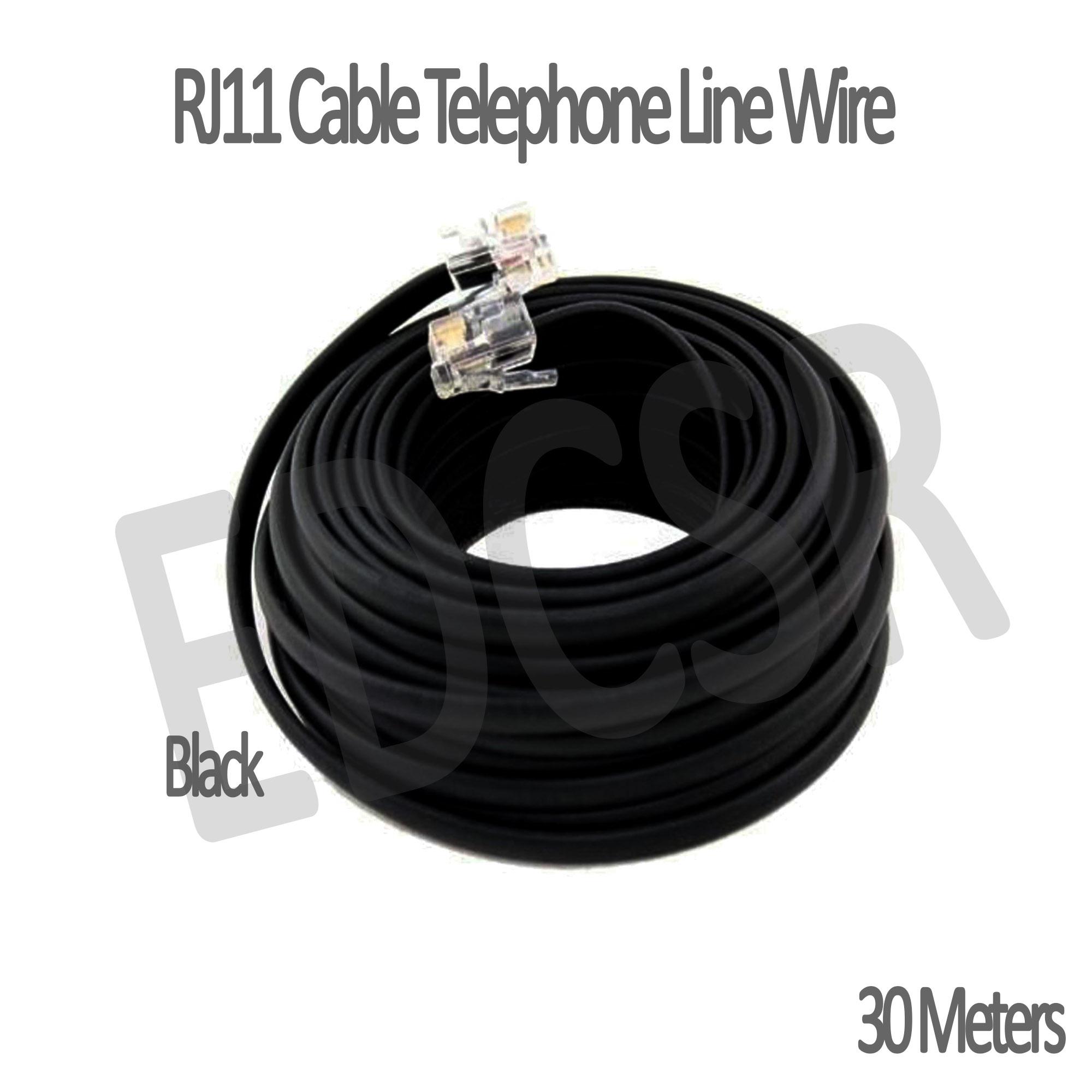 RJ11 Cable Telephone Line Wire 30 Meters (Black) Lazada PH
