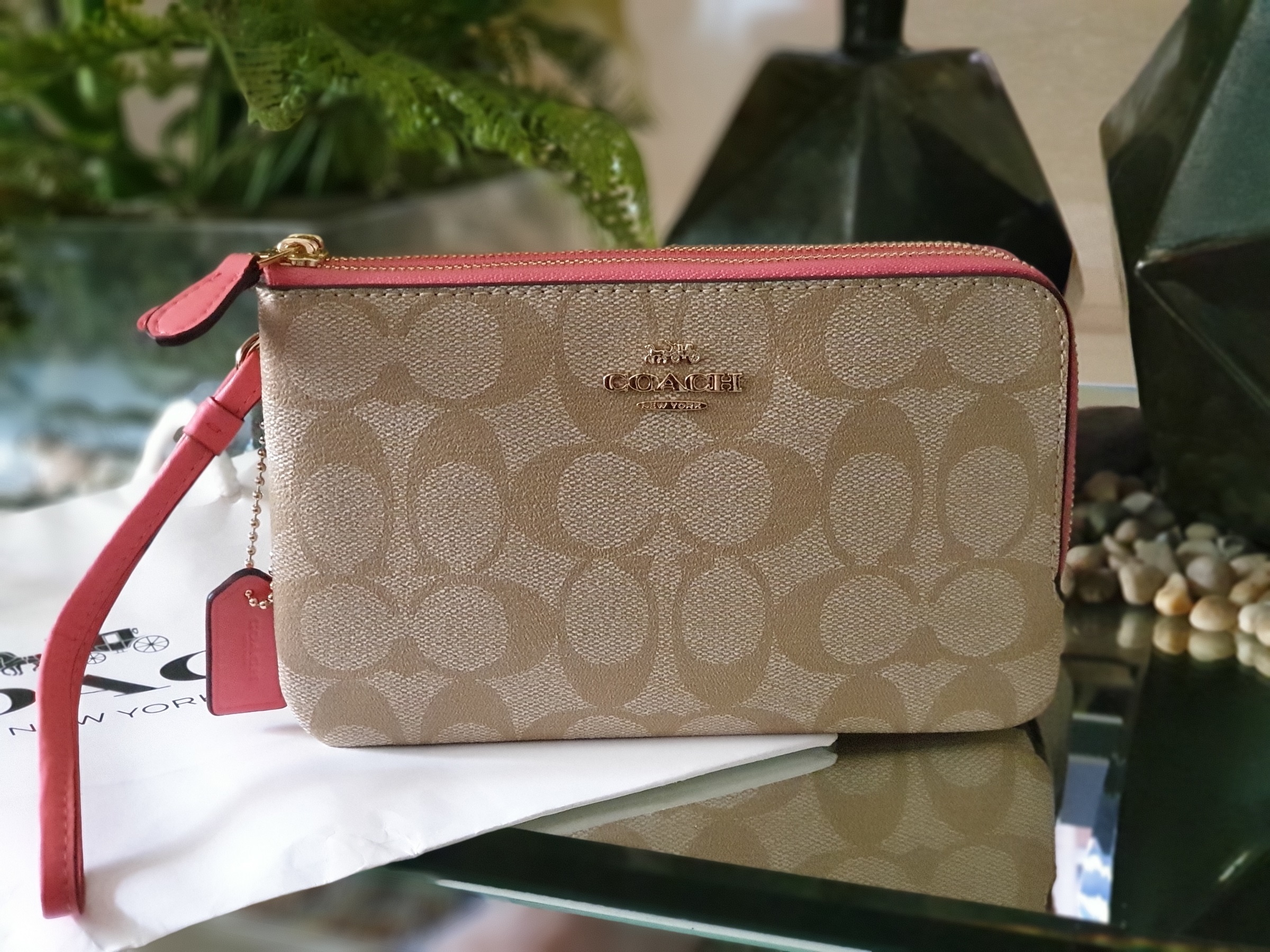 coach wallet with wrist strap