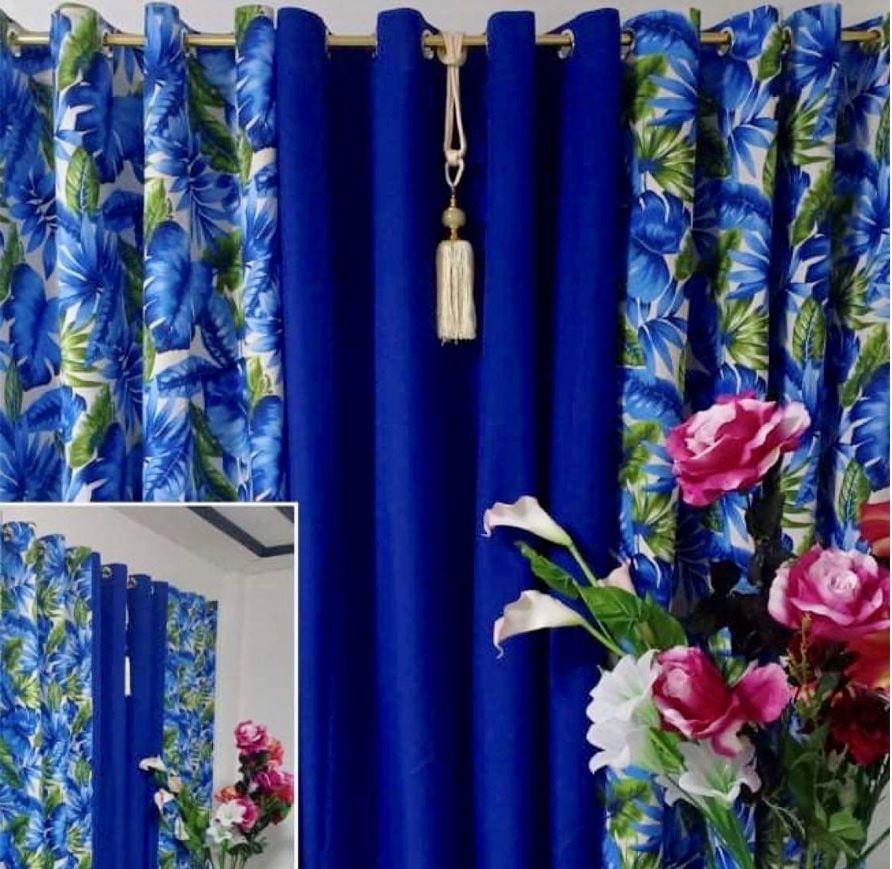 3 in 1 Set Ring Curtains Riley Design (Cretona Fabric) Lazada PH