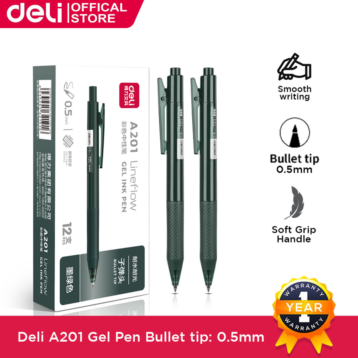 Deli A201 Gel Pen Ballpen Sign Pen 0.5mm Bullet Tip Pen 1Pc | Lazada PH