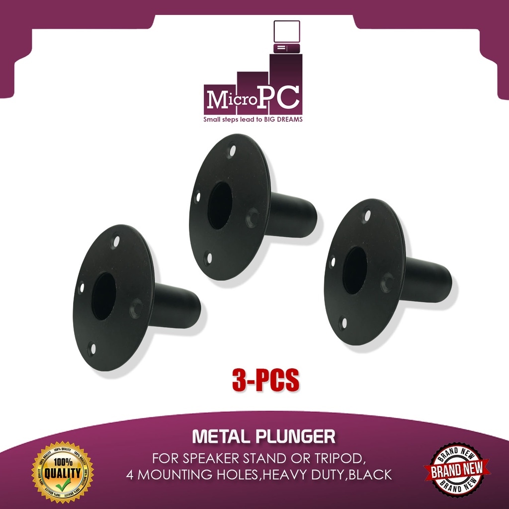 METAL PLUNGER FOR SPEAKER STAND or TRIPOD 4 MOUNTING HOLES HEAVY DUTY