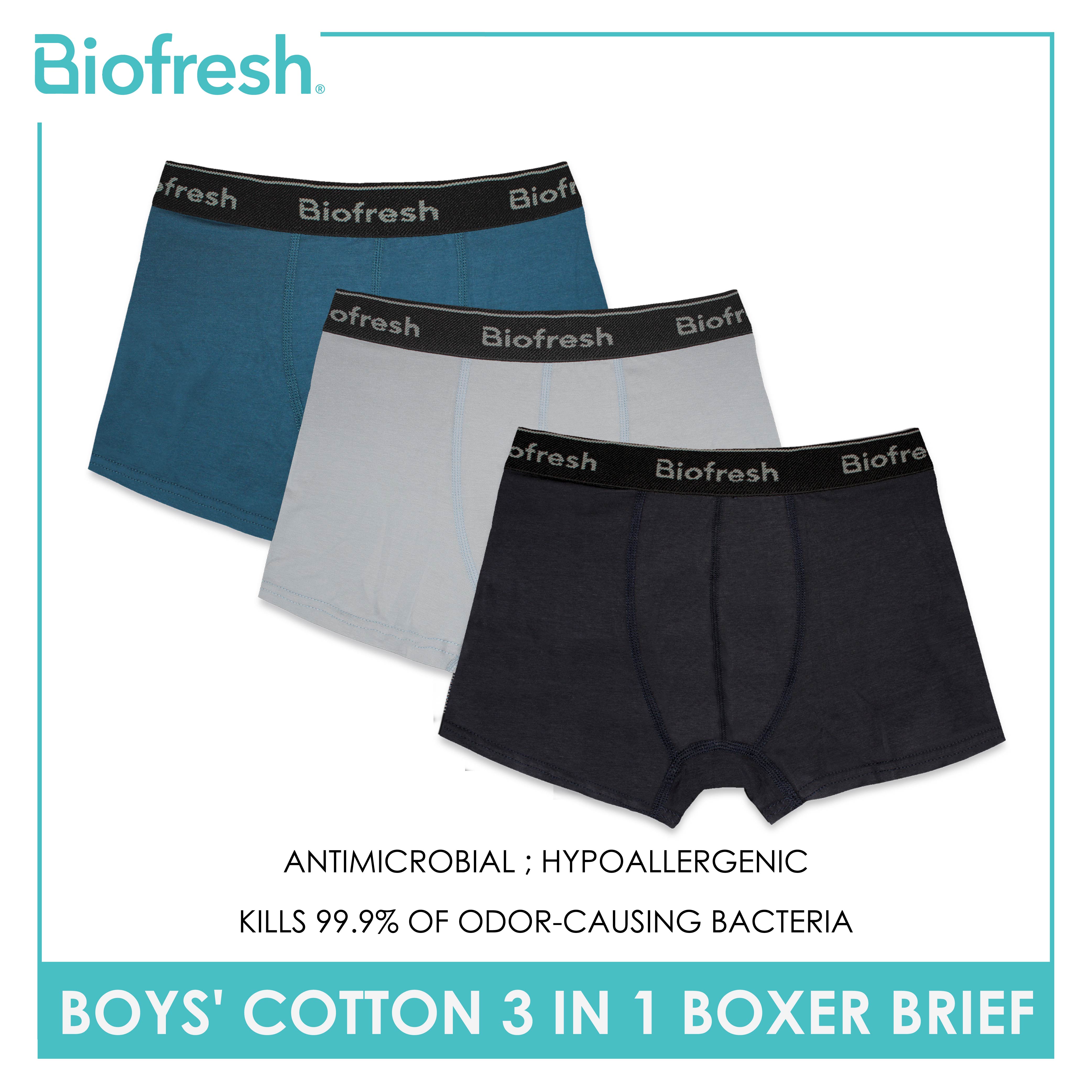 Biofresh Boys' Antimicrobial Cotton Boxer Brief 3 pieces in a pack ...