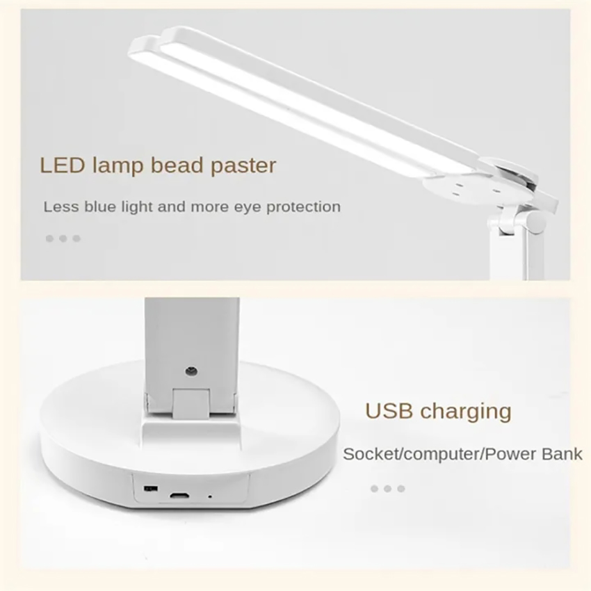 Vimite Led Desk Lamps USB Eye-Protection Table Lamp 3-speed Adjustable Folding Night light For Bedroom Bedside Reading