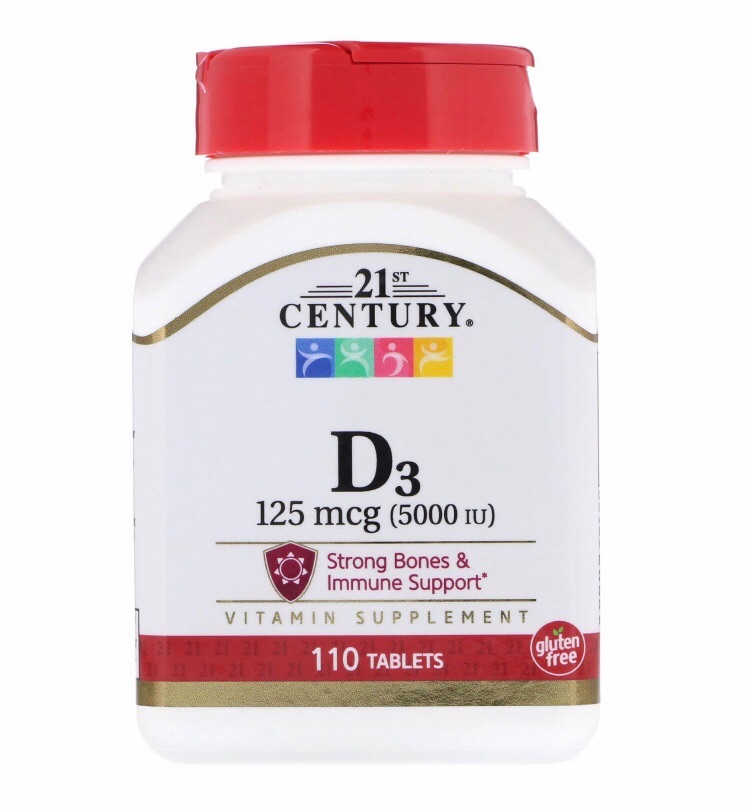 21st Century, Vitamin D3, 125 mcg (5,000 IU), 110 Tablets (Expiration