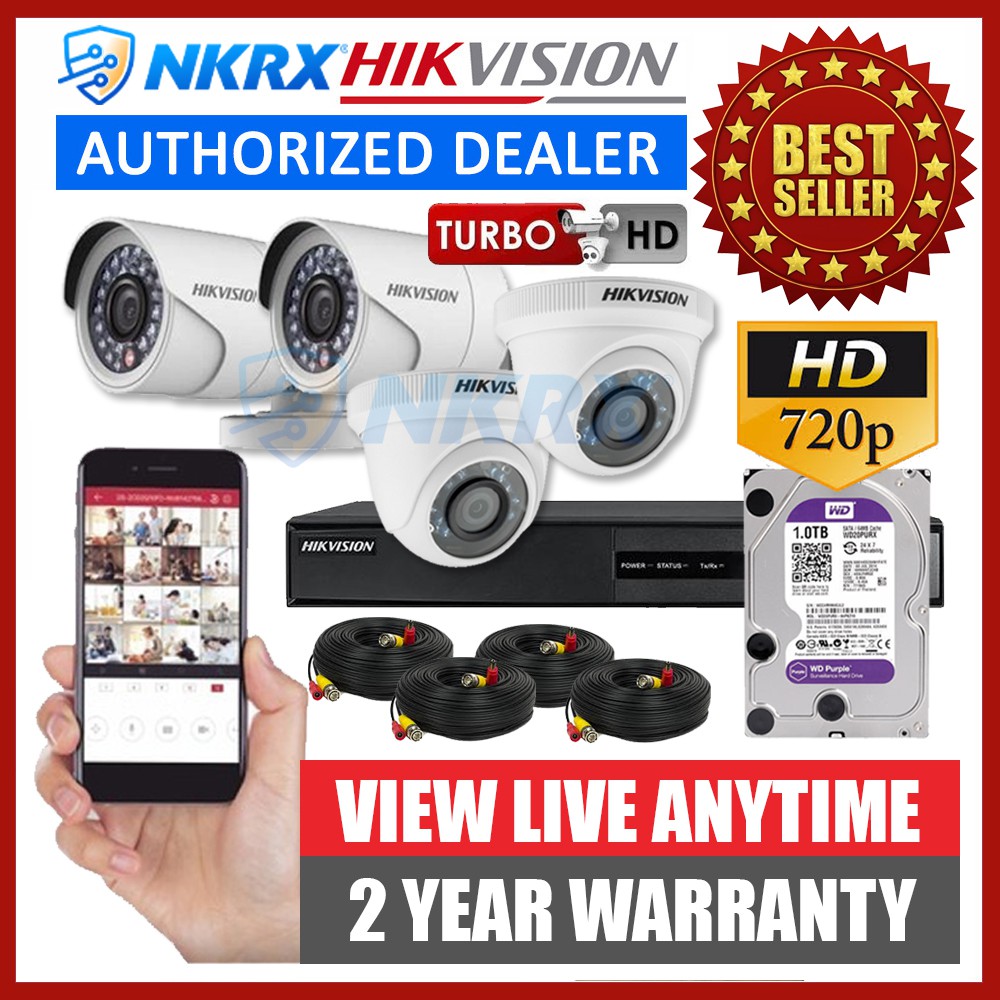 hikvision 720p hd 4 channel turbo hd cctv diy kit