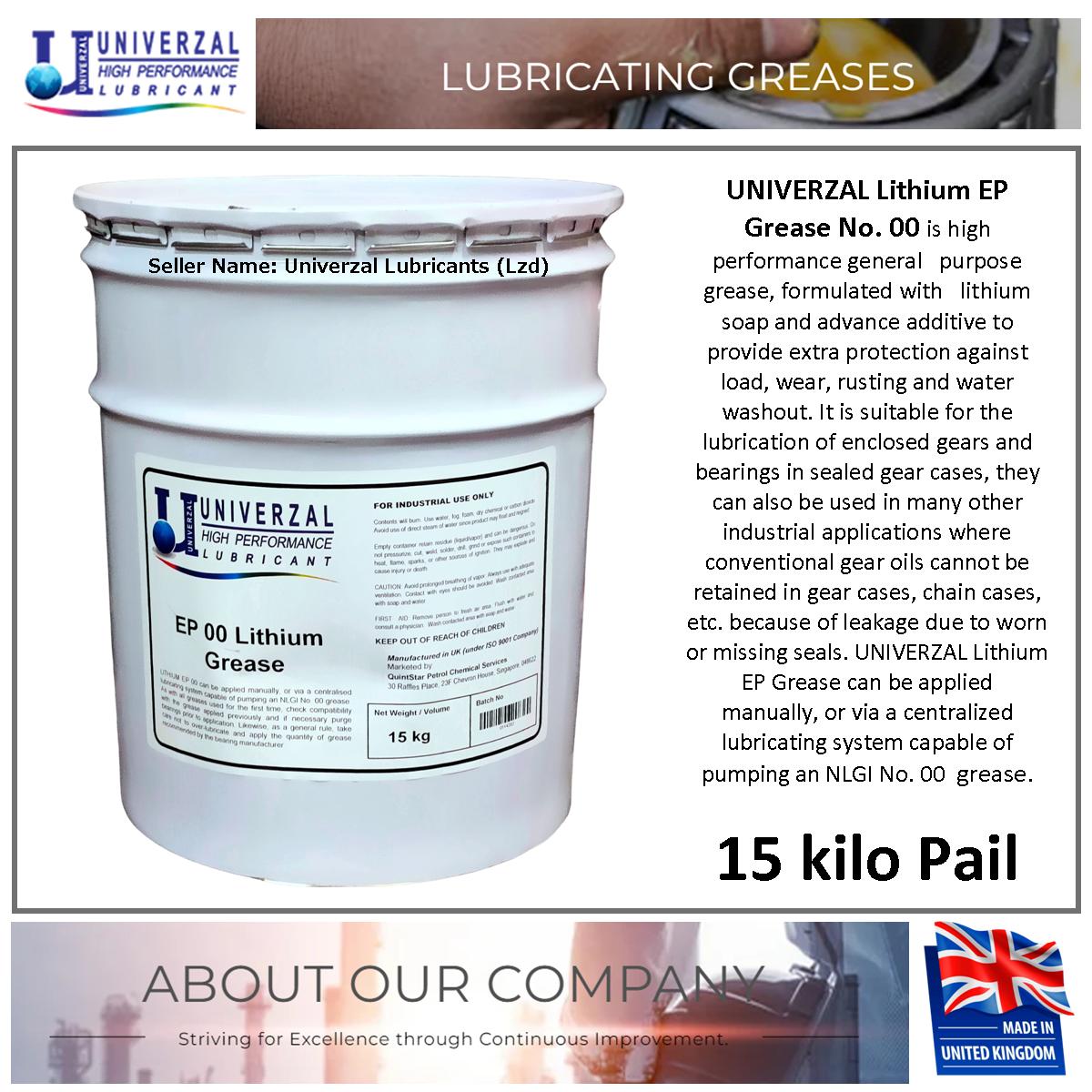 Grease Grade 00 PAIL (PAIL) Grease NGLI 00 Fluid Grease Made in United ...