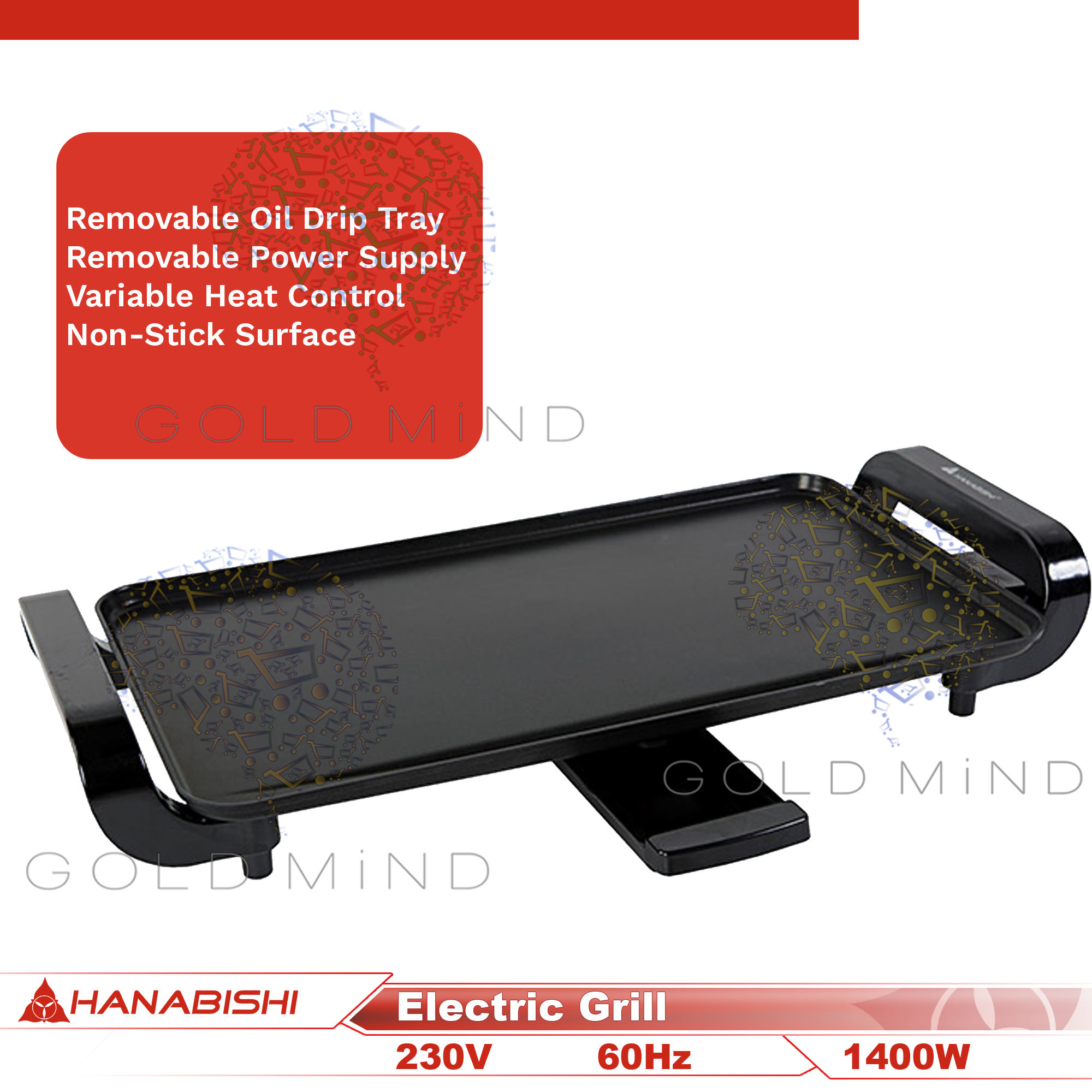 Hanabishi Electric Griller 1400W Gold Mind Everyday Low Price Lazada PH