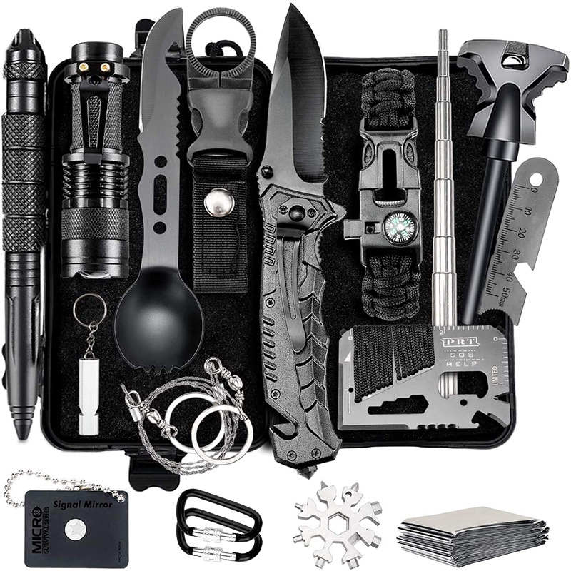 Outdoor Survival Tools Kit 12-in-1 Emergency Survival Kit For Camping  Hiking Hunting Fishing Gifts 