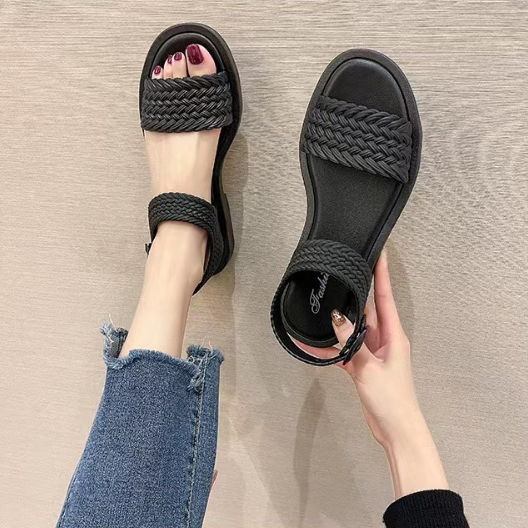 JEIKY. Ladies Korean Leather-Pu Made Flat Sandals Summer Flats #SS24 ...