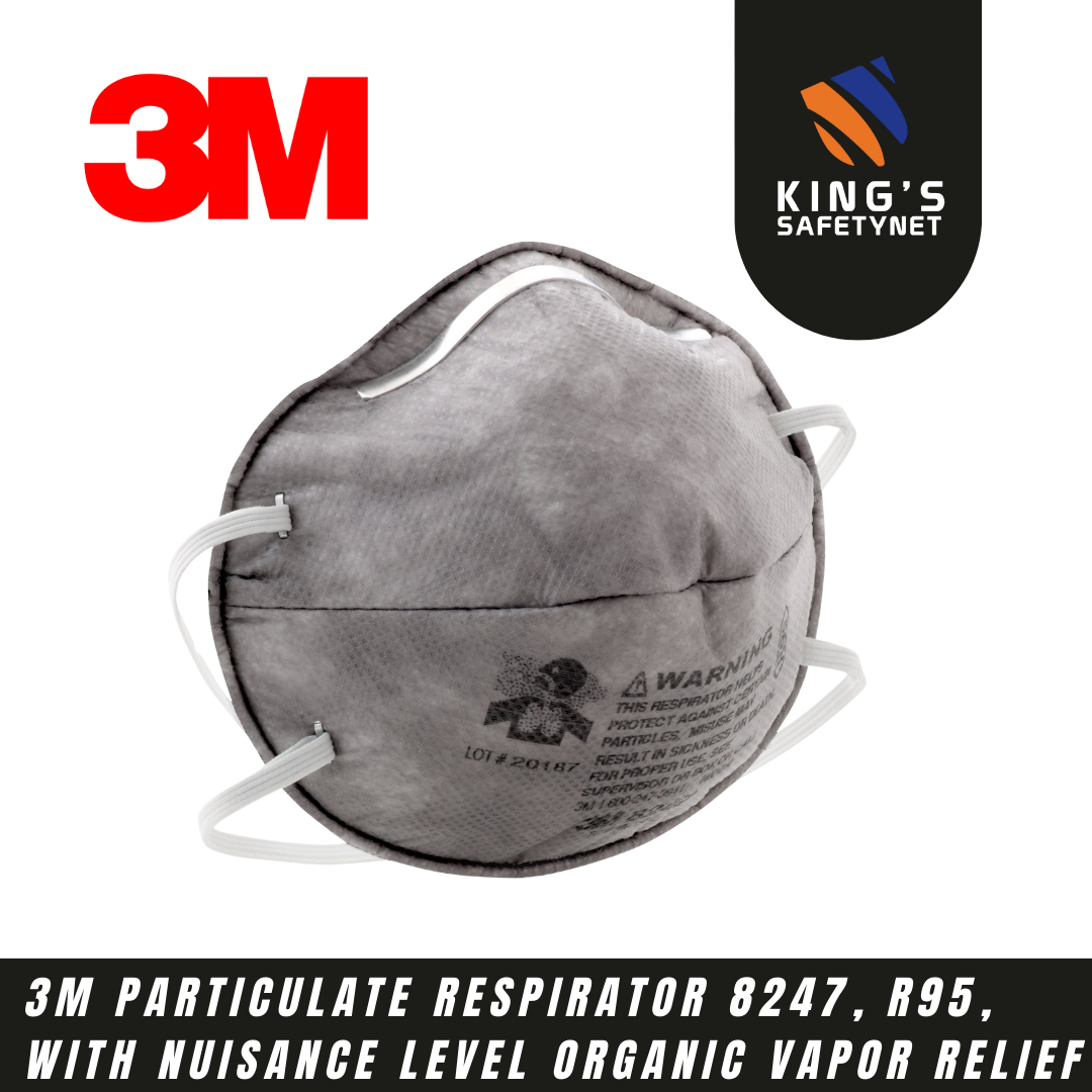 3M™ Particulate Respirator 8247, R95, with Nuisance Level Organic Vapor ...