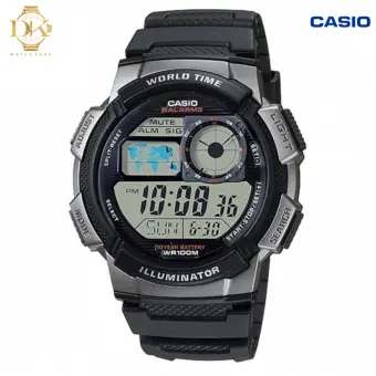 casio collection digital black rubber strap