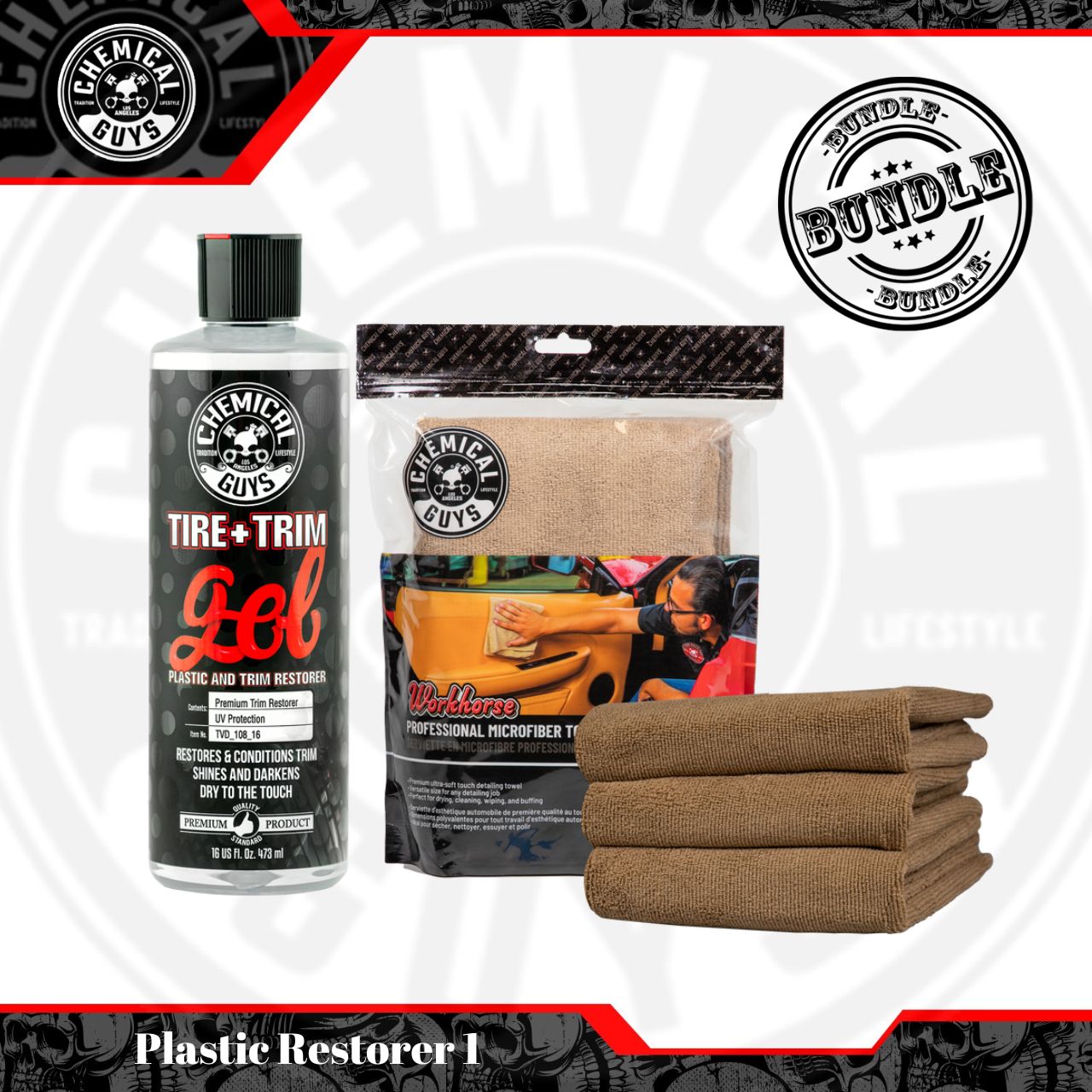 Chemical Guys Plastic Restorer 1 Bundle [1 Tire And Trim Gel For