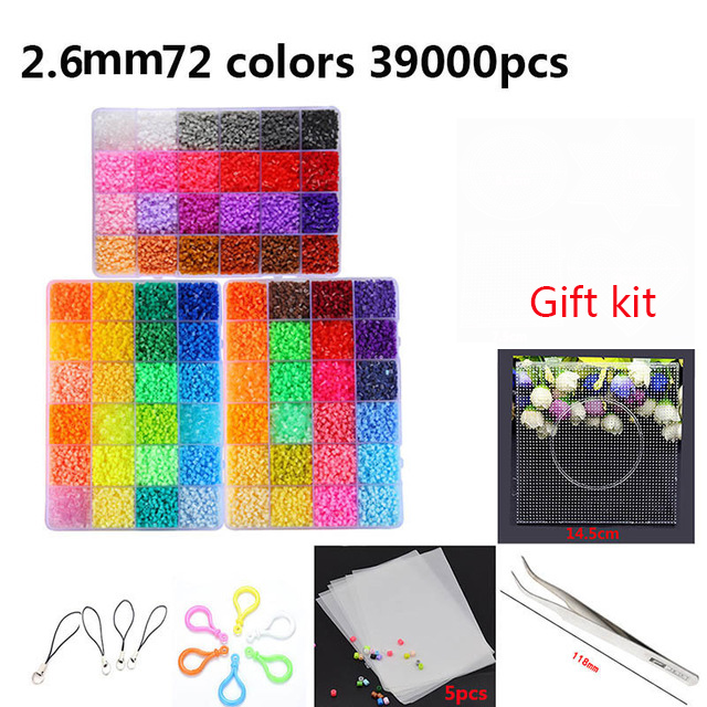 2.6mm/5mm Hama Beads Perler Beads box set 24 colors 24000pcs EVA