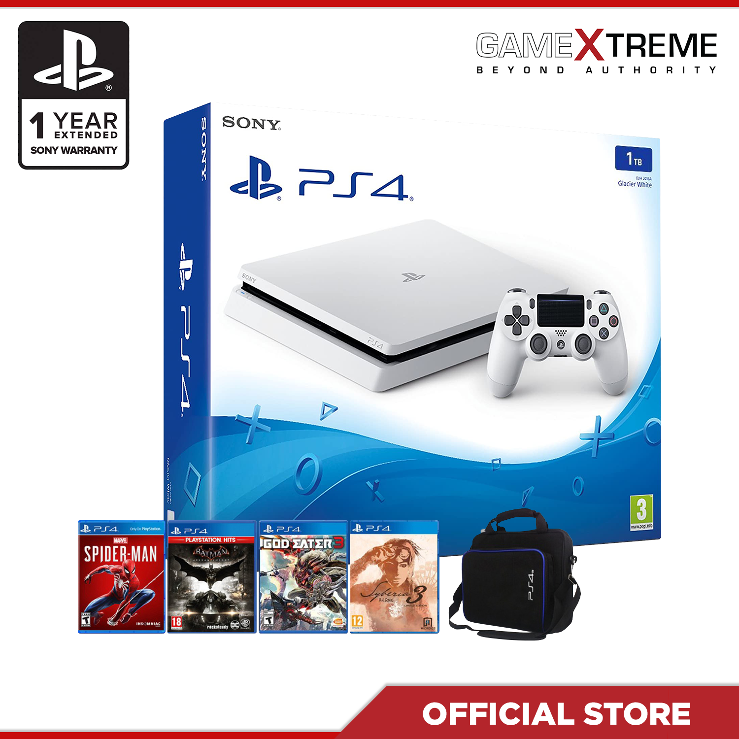 Ps4 Slim Xtreme Pack Bundle 1tb Asia White Lazada Ph