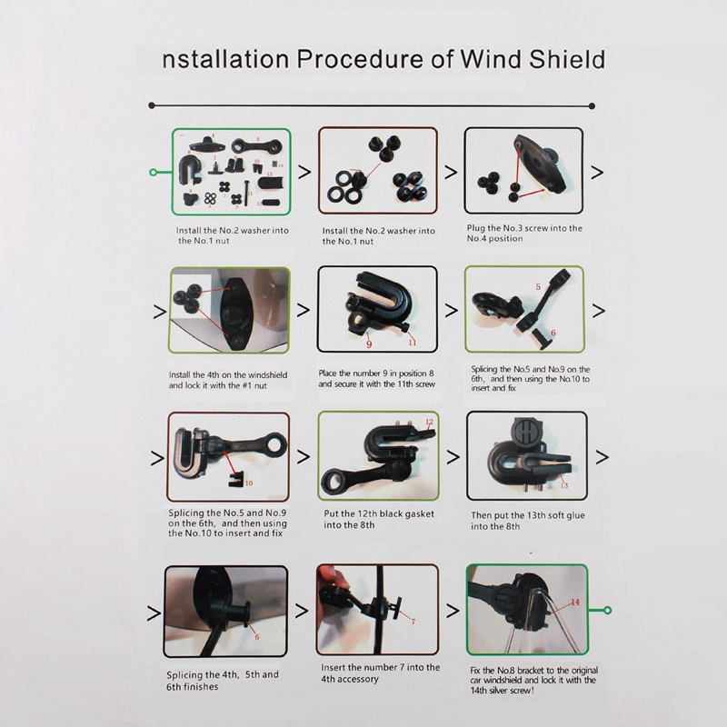 Universal Motorcycle Adjustable Wind Screen Extension Windshield Spoiler Air Deflector 28.5x12x21cm