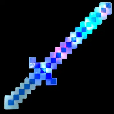 Minecraft Sword and Pixel Machine Gun with Light Sound