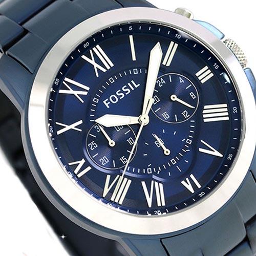 Fossil Grant Chronograph Blue Dial Men 