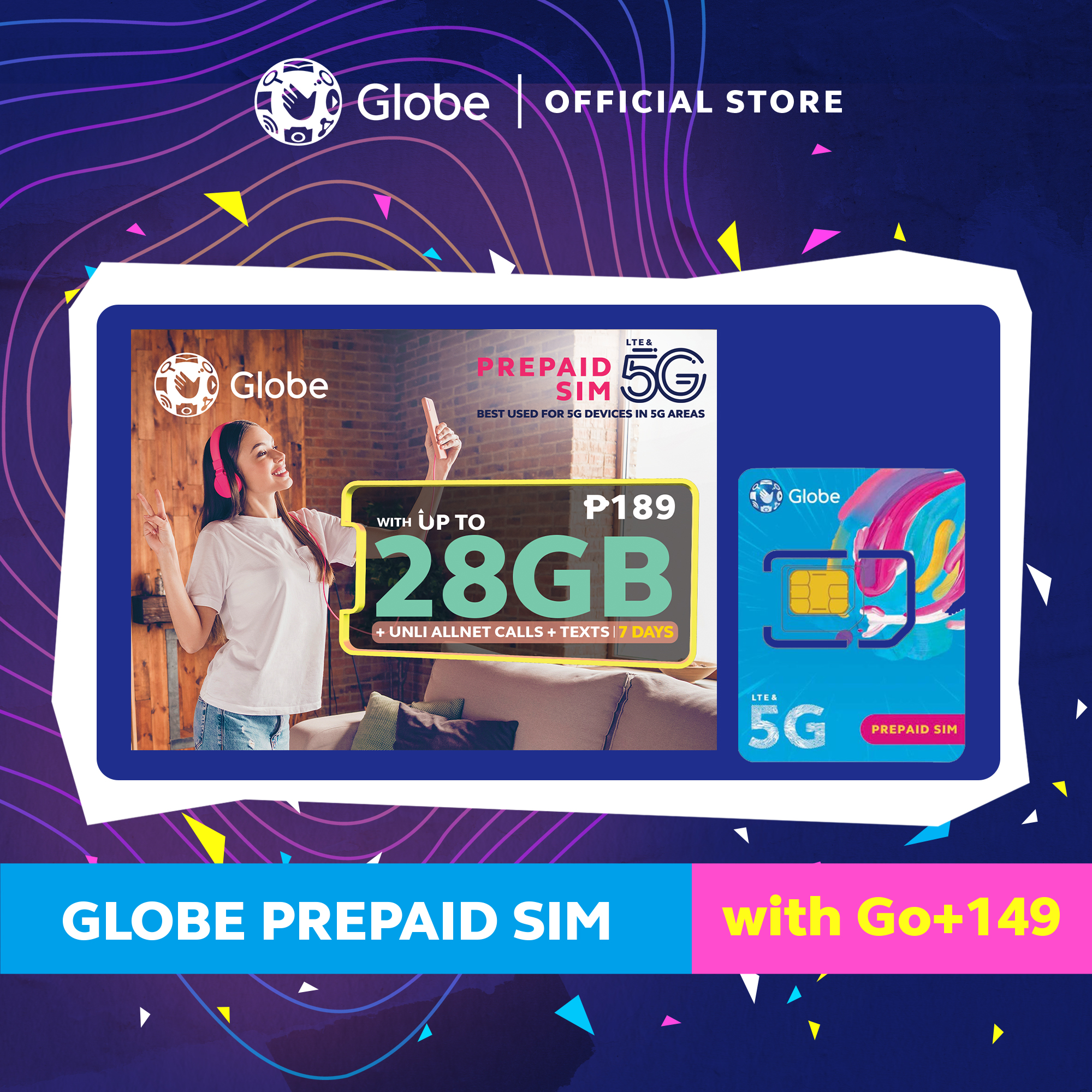 Globe Prepaid 5G SIM loaded with Go+ 28GB | Lazada PH