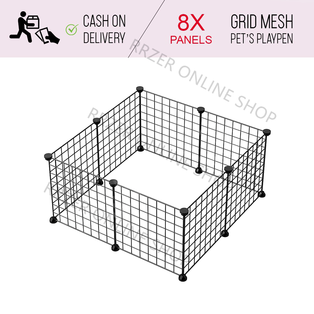 DIY Pet Playpen Animal Cage Crate DIY Metal Wire Kennel Extendable Pet