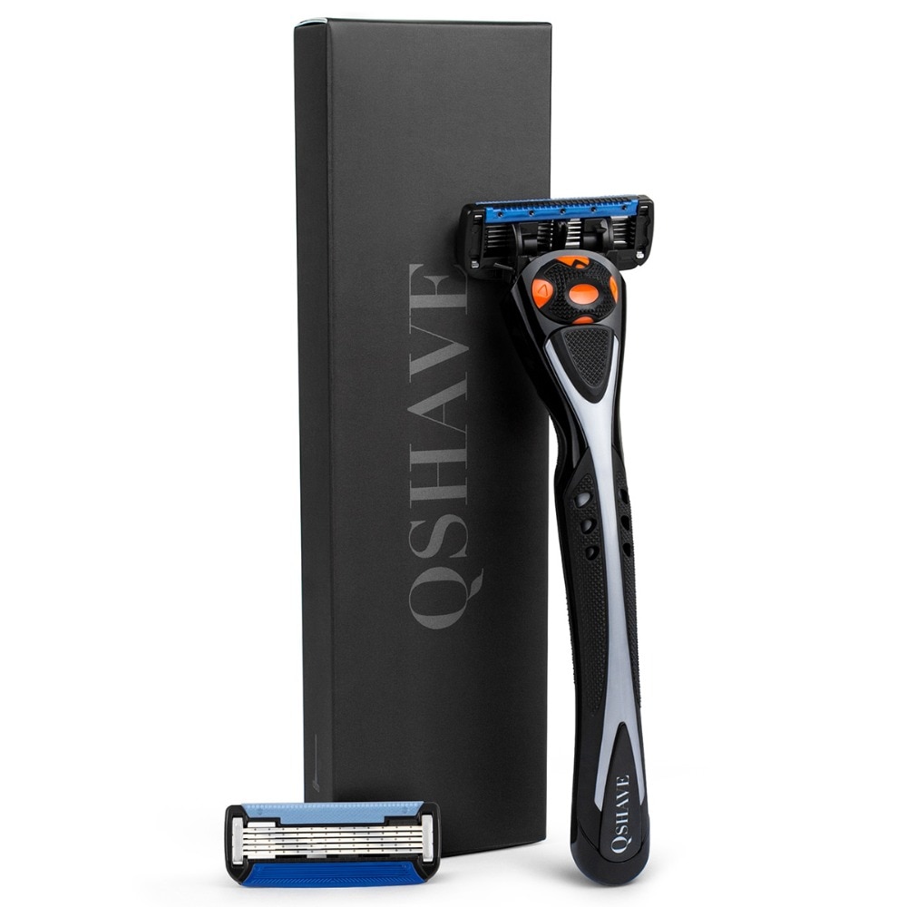 Qshave Black Spider Manual Man Shave Razor With Trimmer
