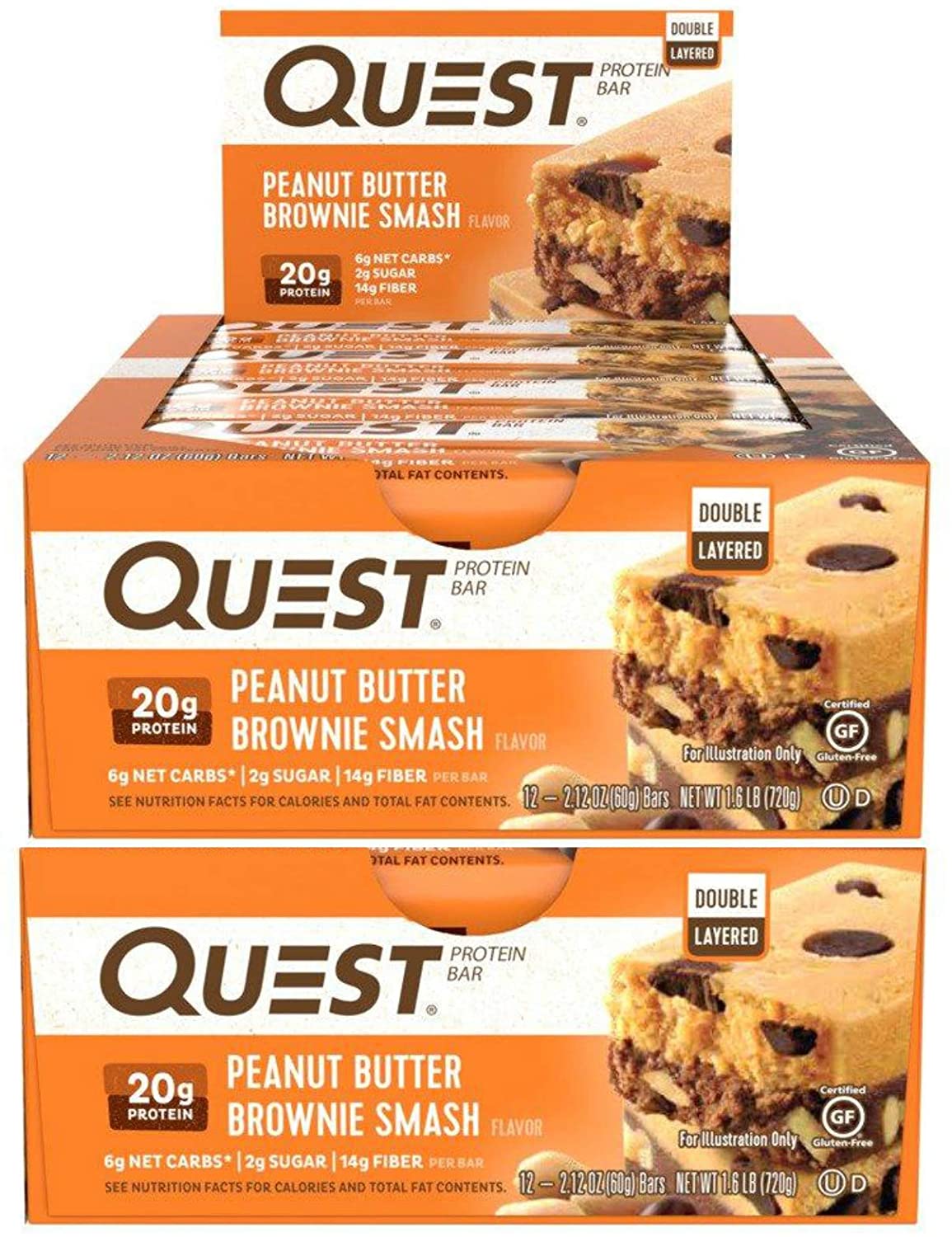 Quest Nutrition Protein Bar Peanut Butter Brownie Smash Bar. Low Carb