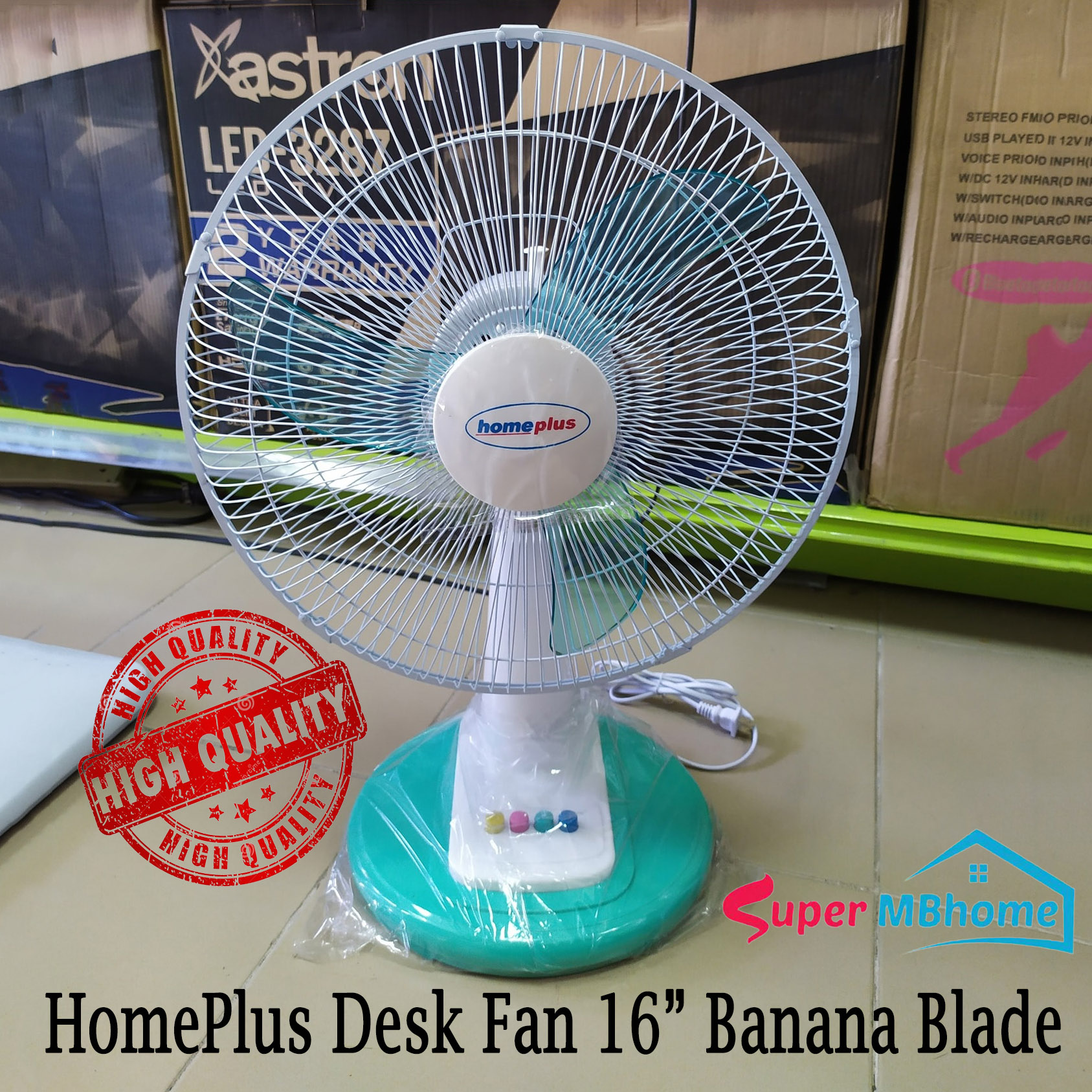 HOMEPLUS Desk Fan 16" Transparent Col Banana Blade HDF16 Lazada PH