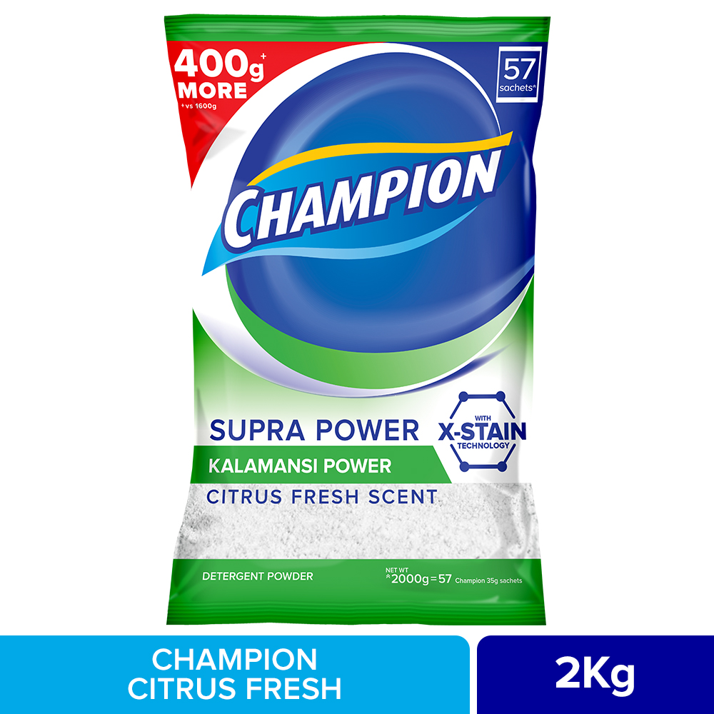 Champion Laundry Powder Detergent Natural Citrus Fresh 2KG Lazada PH