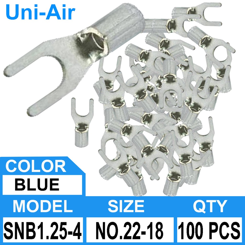 200PCS SNB3.5-5 AWG 14-12 Wire Connector Non Insulated Fork Terminals
