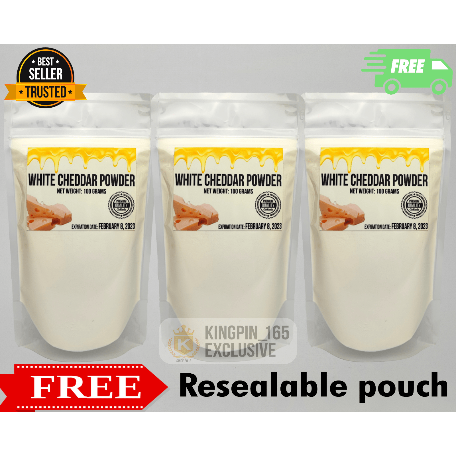 Potato Corner Powder White Cheddar Trio Premium with FREE Resealable